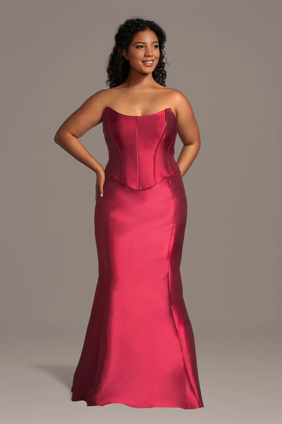 Two-Piece Strapless Mikado Mermaid Dress - Image 6