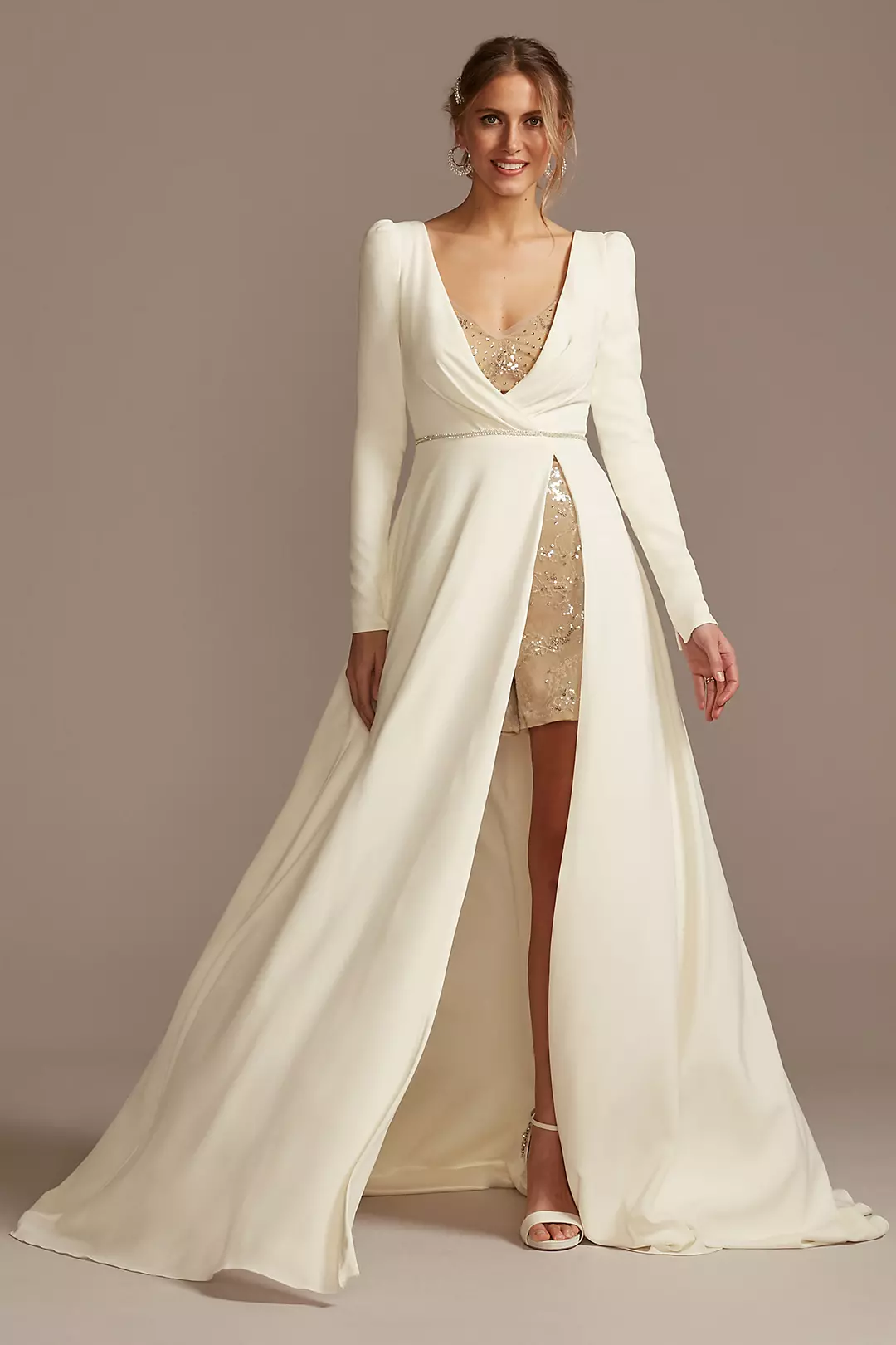 Two Piece Wedding Romper and Over Dress Set - Image 28