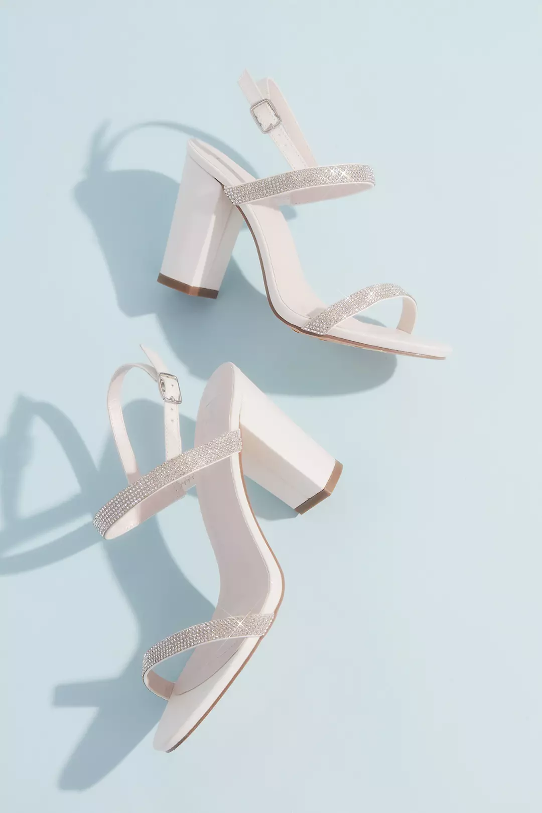 Block Heel Two-Tone Glitter Sandals - Image 2