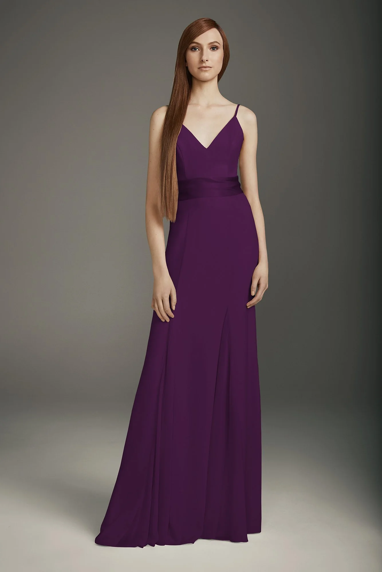 V-Neck Crepe Mermaid Bridesmaid Dress