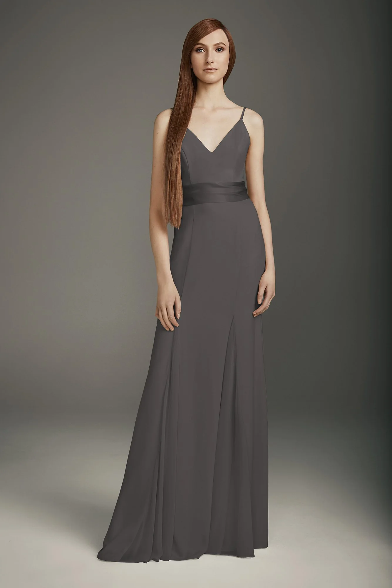 V-Neck Crepe Mermaid Bridesmaid Dress - Image 11