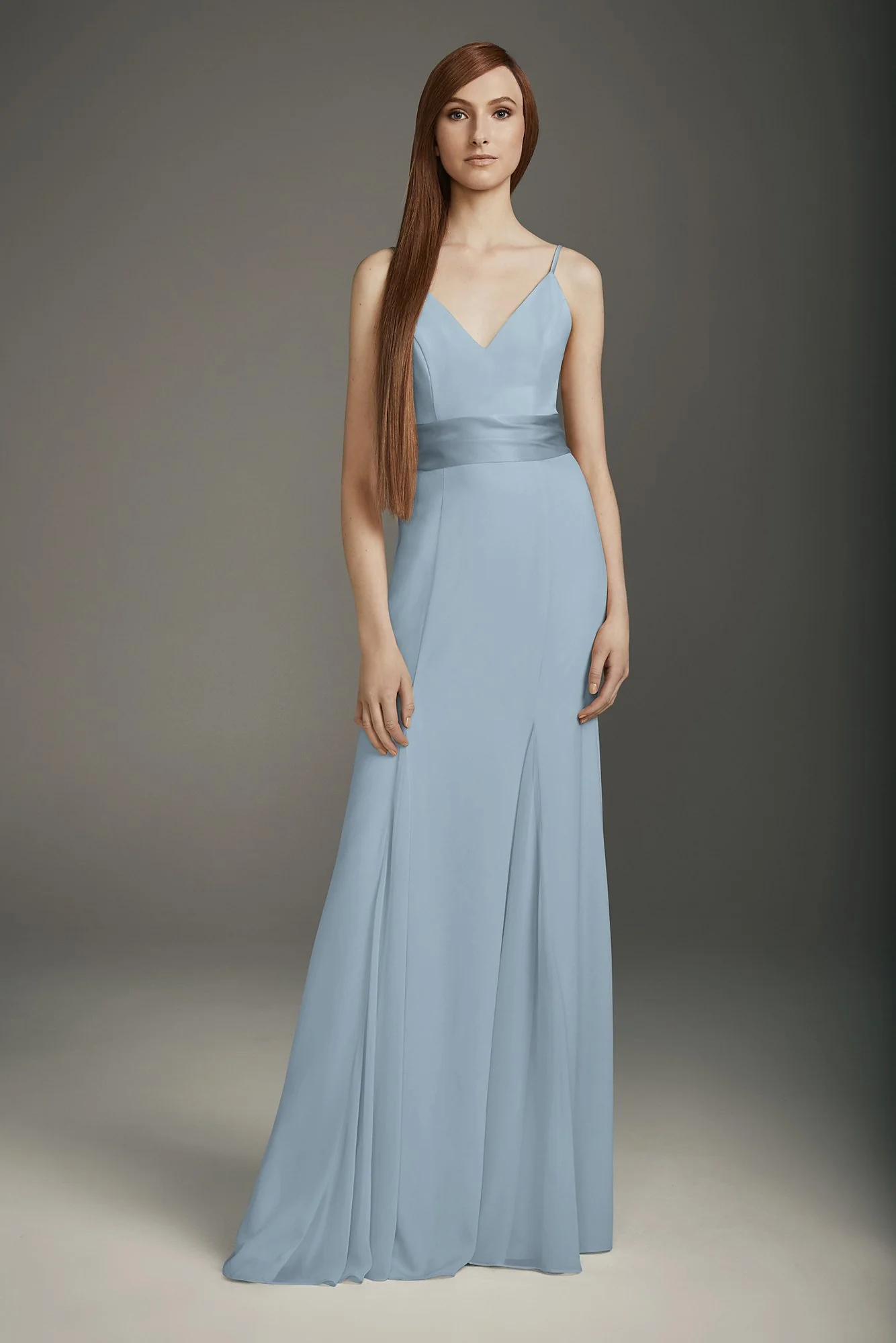 V-Neck Crepe Mermaid Bridesmaid Dress - Image 2