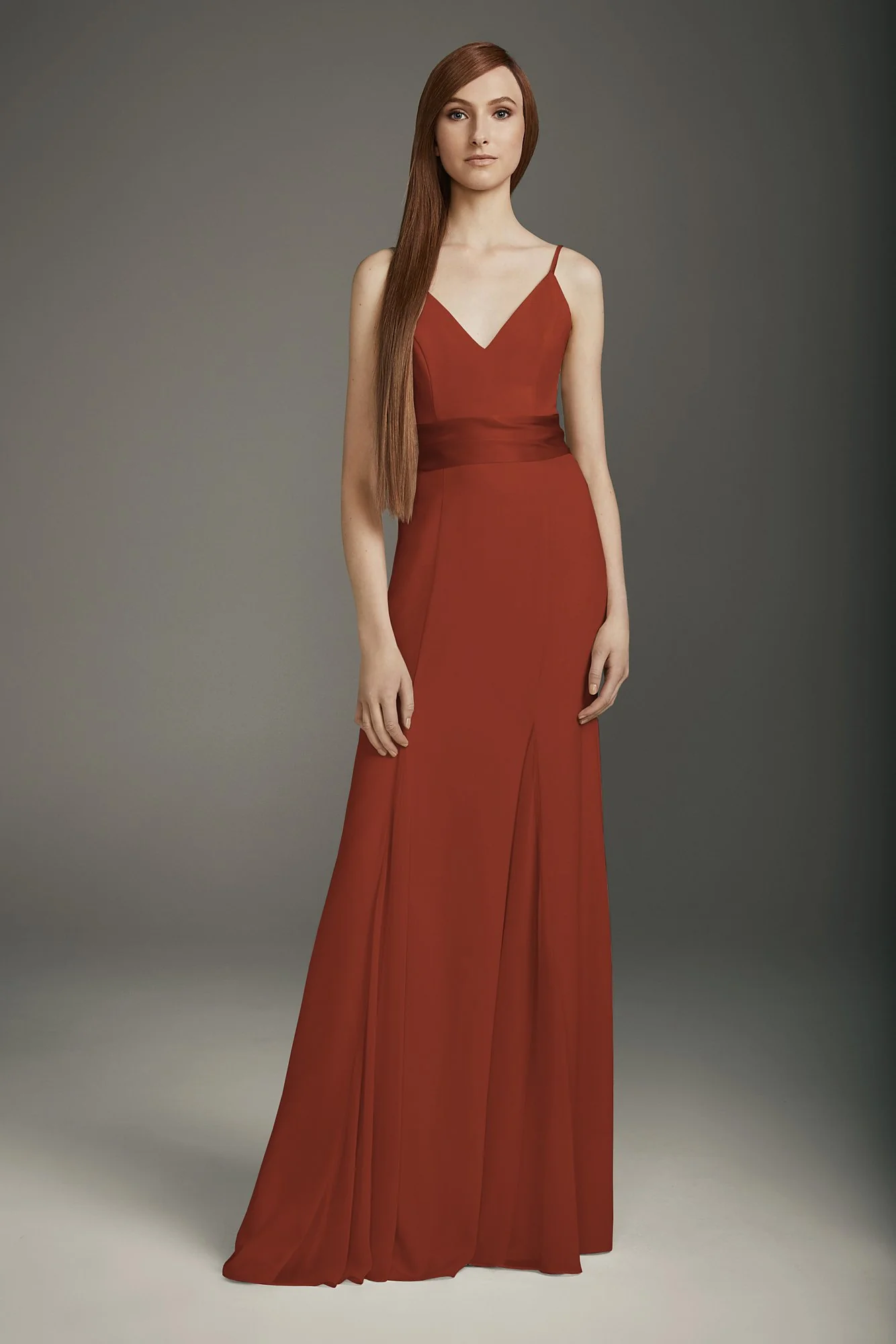 V-Neck Crepe Mermaid Bridesmaid Dress - Image 20