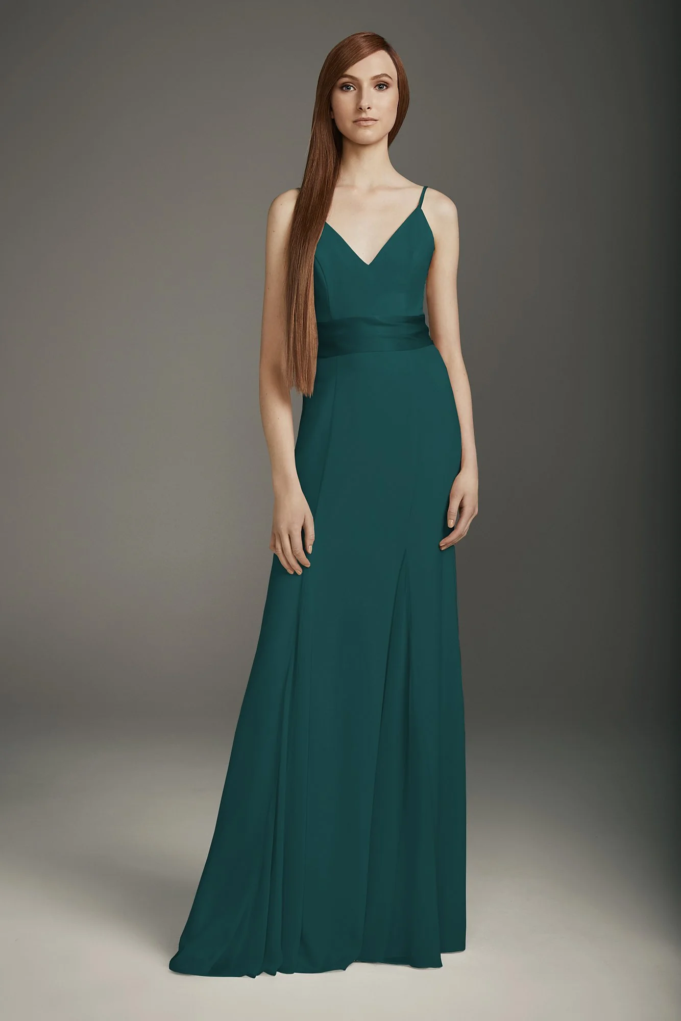 V-Neck Crepe Mermaid Bridesmaid Dress - Image 23