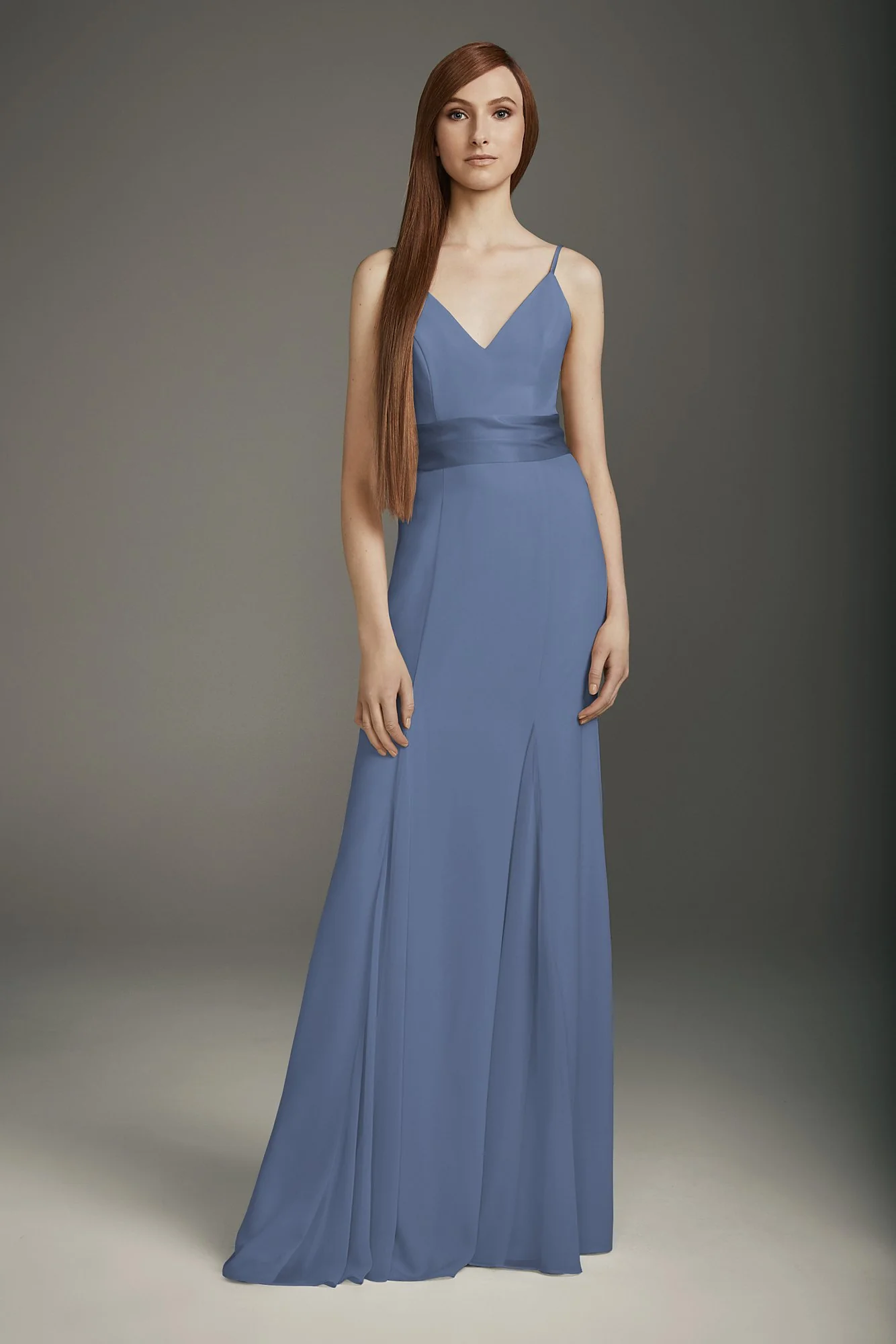V-Neck Crepe Mermaid Bridesmaid Dress - Image 3