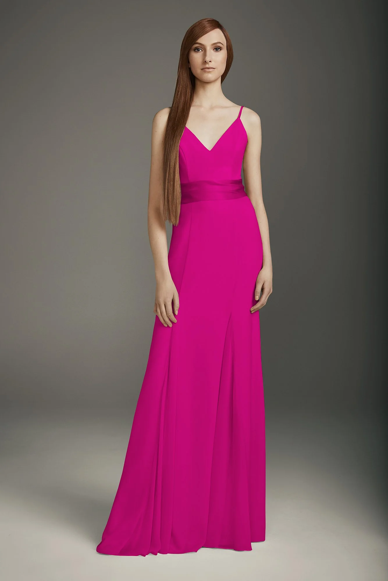 V-Neck Crepe Mermaid Bridesmaid Dress - Image 30