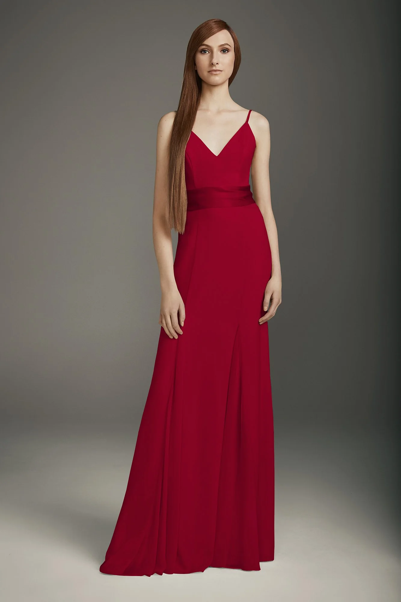 V-Neck Crepe Mermaid Bridesmaid Dress - Image 32