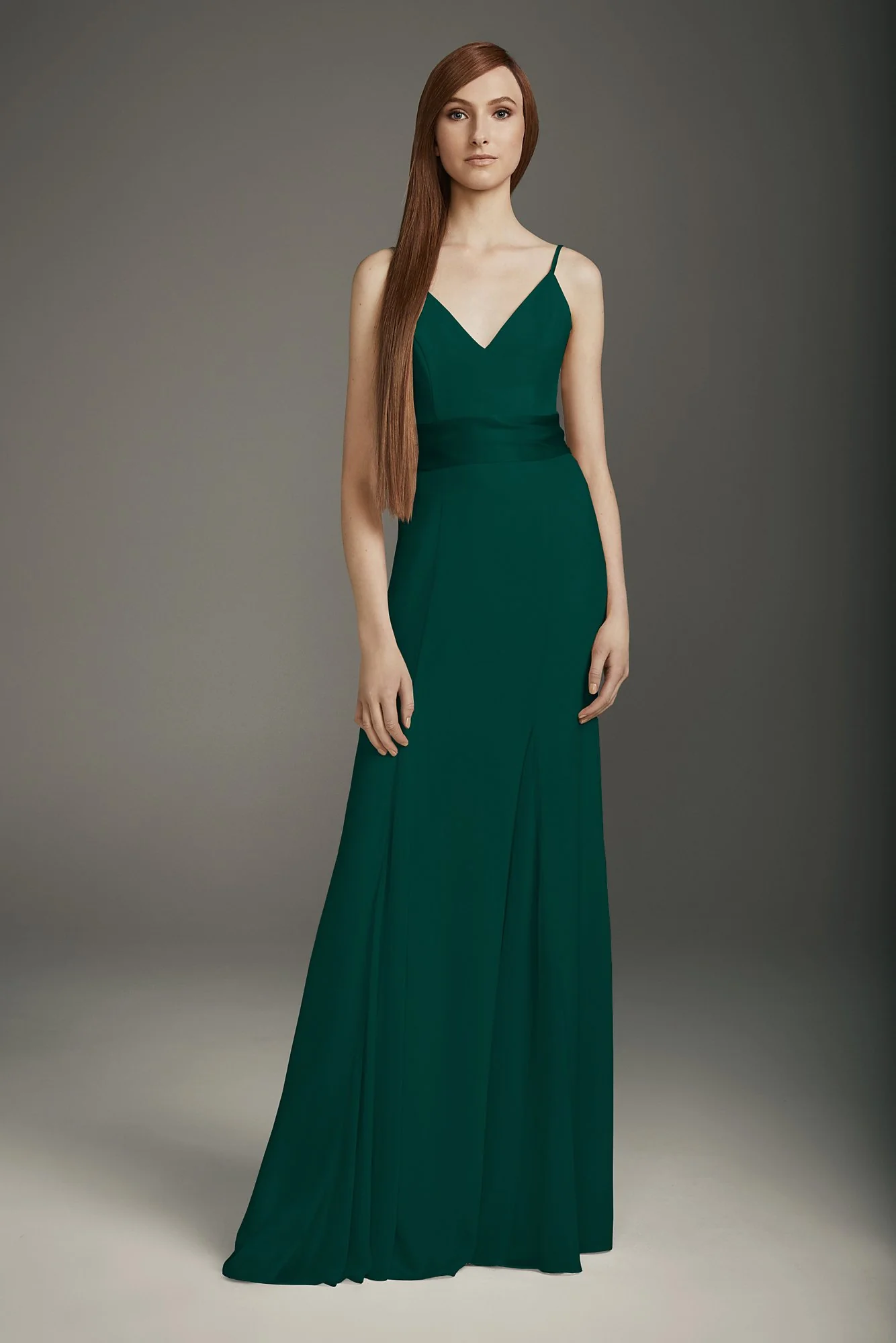 V-Neck Crepe Mermaid Bridesmaid Dress - Image 38