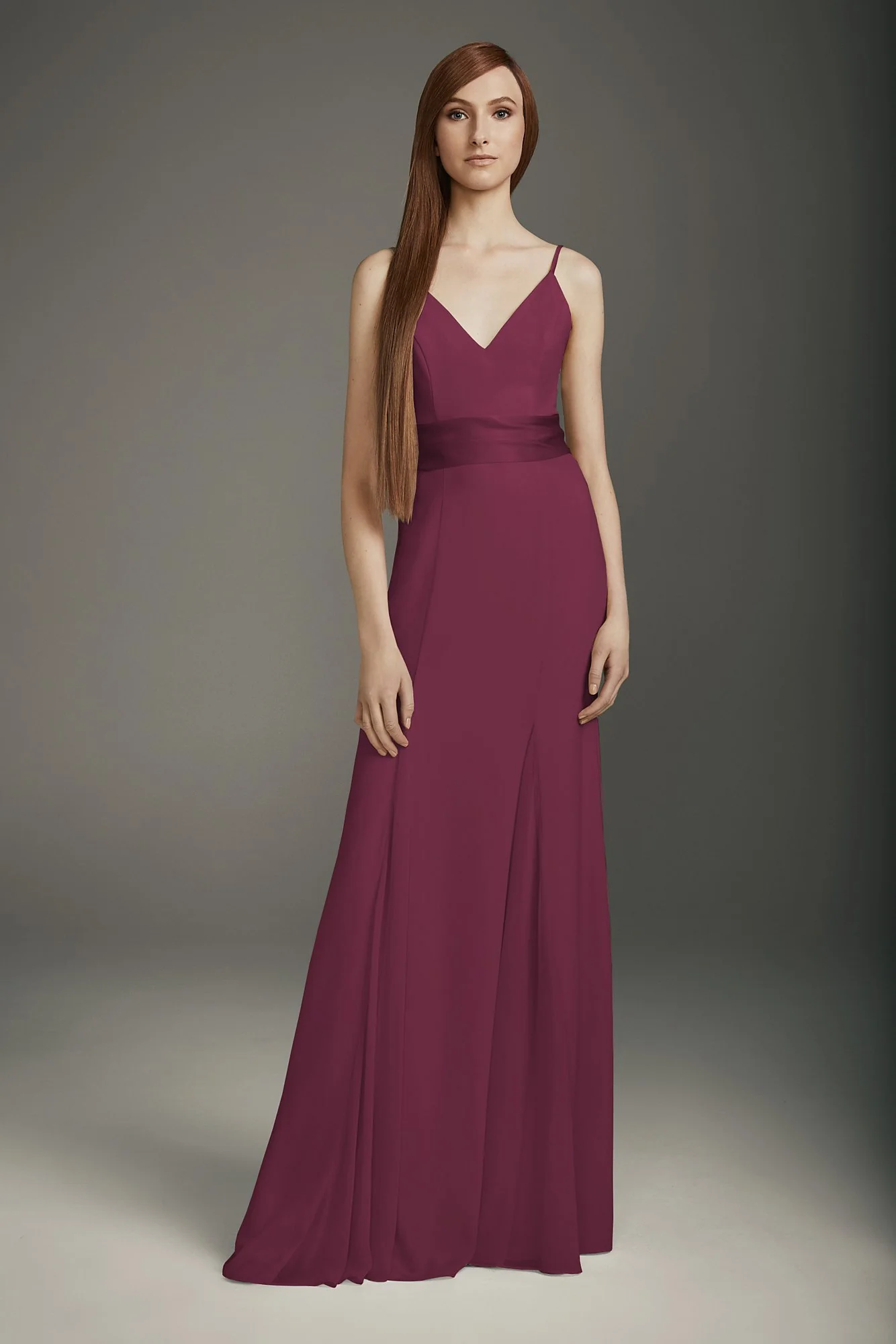 V-Neck Crepe Mermaid Bridesmaid Dress - Image 5