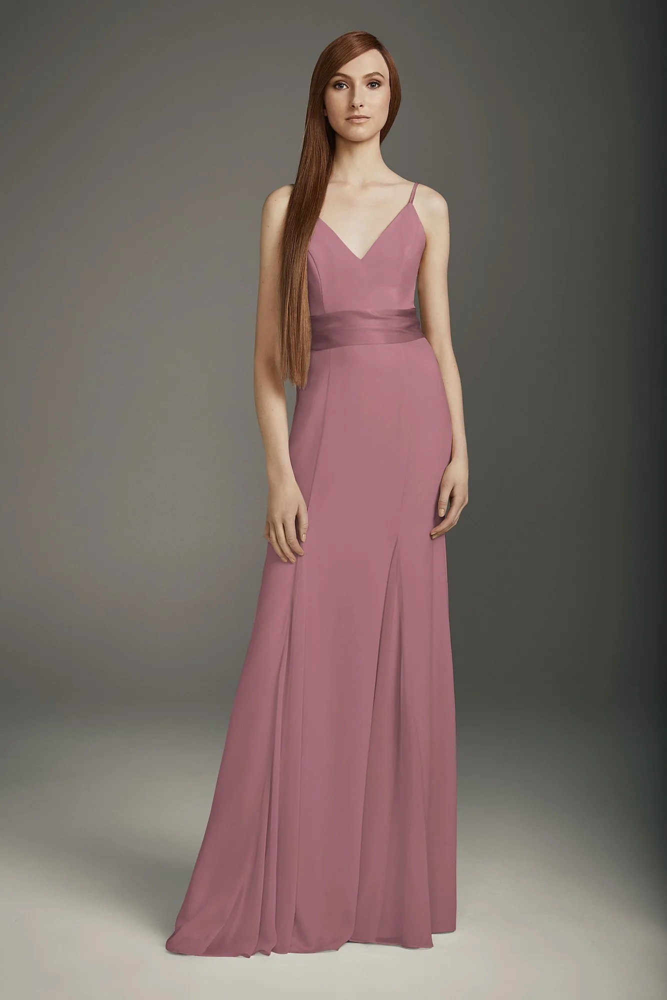 V-Neck Crepe Mermaid Bridesmaid Dress - Image 8