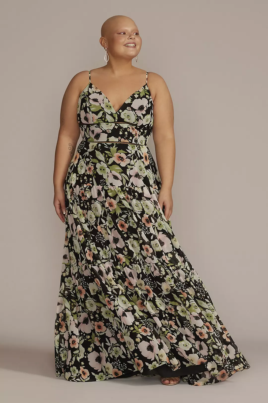 V-Neck Floral Print Maxi Dress - Image 2