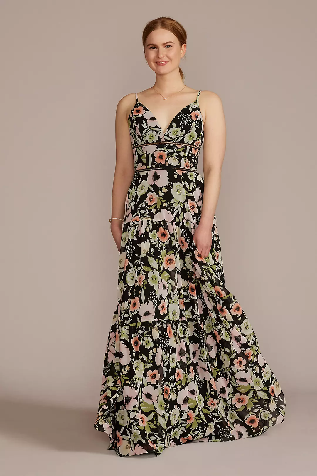 V-Neck Floral Print Maxi Dress - Image 4