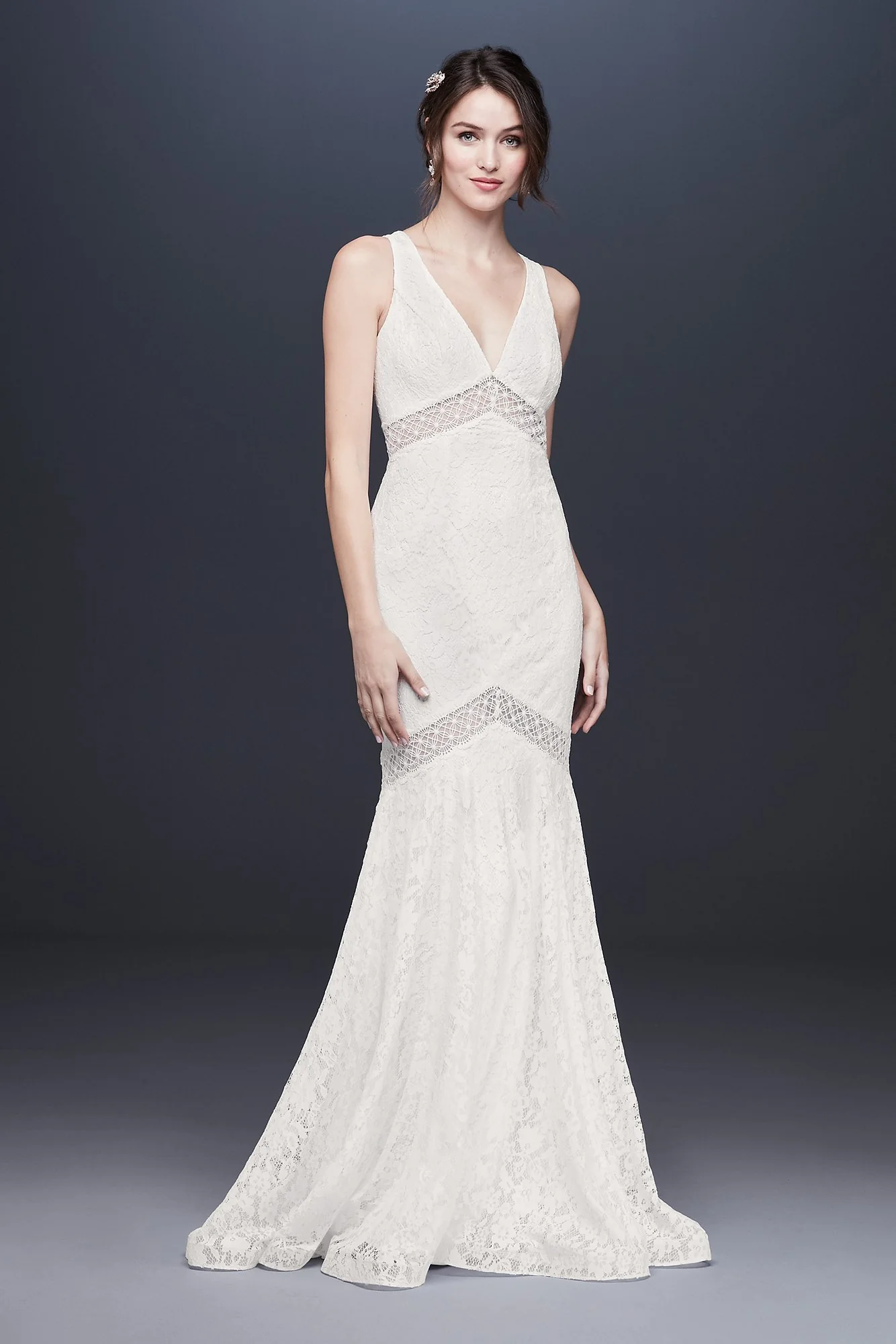 V-Neck Lace Illusion Wedding Dress - Image 4