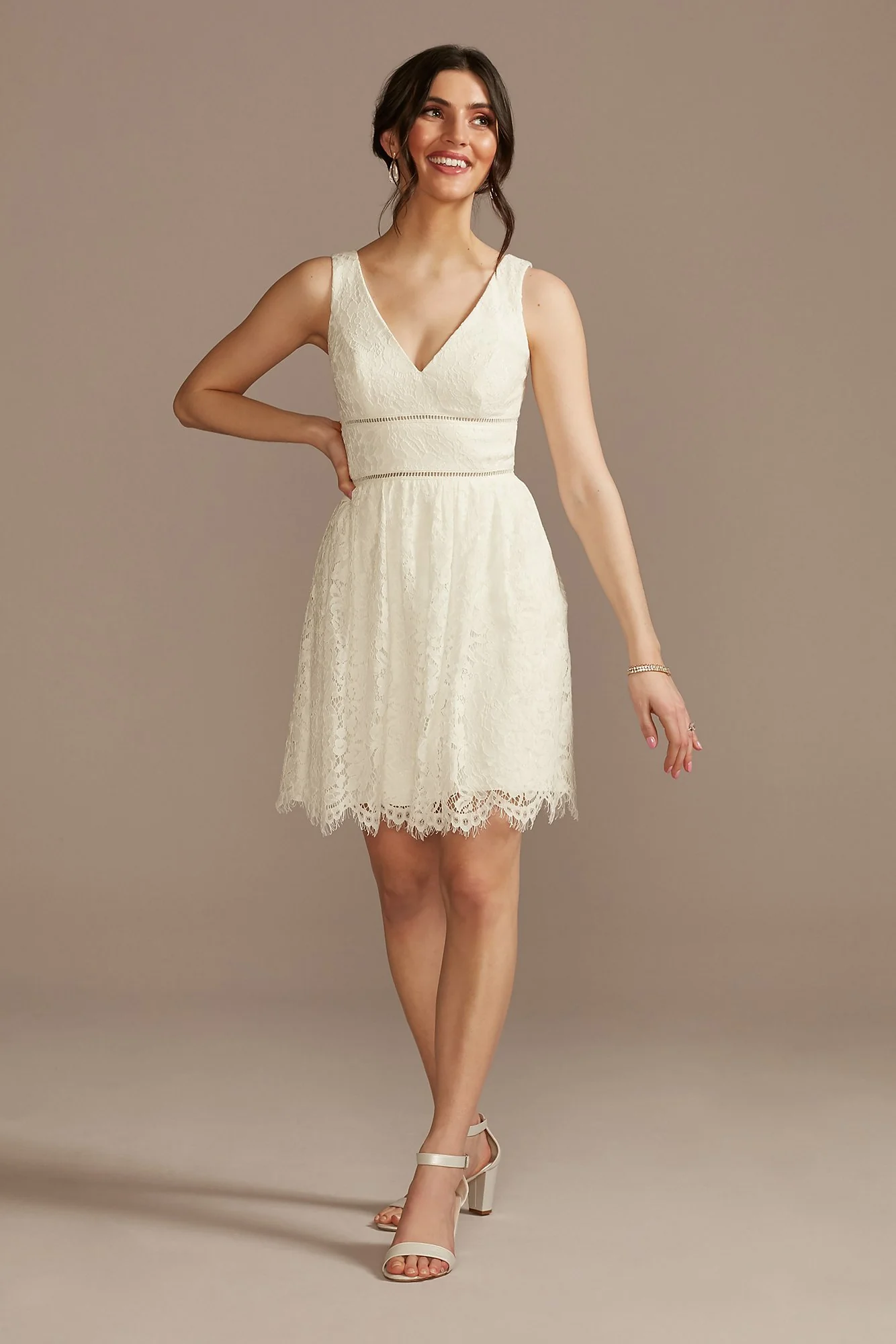 V-Neck Lace Short Sheath Party Dress