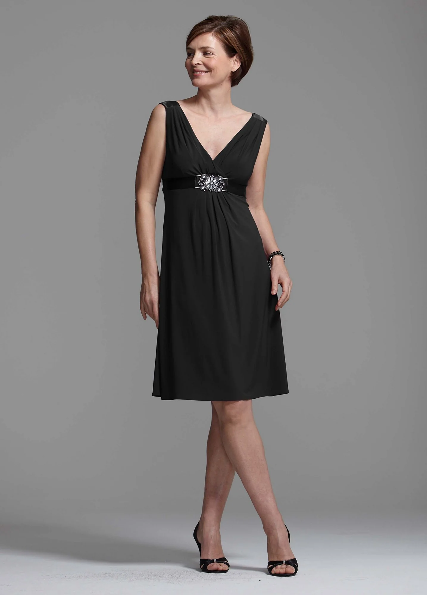 V-Neck Short Jersey Dress