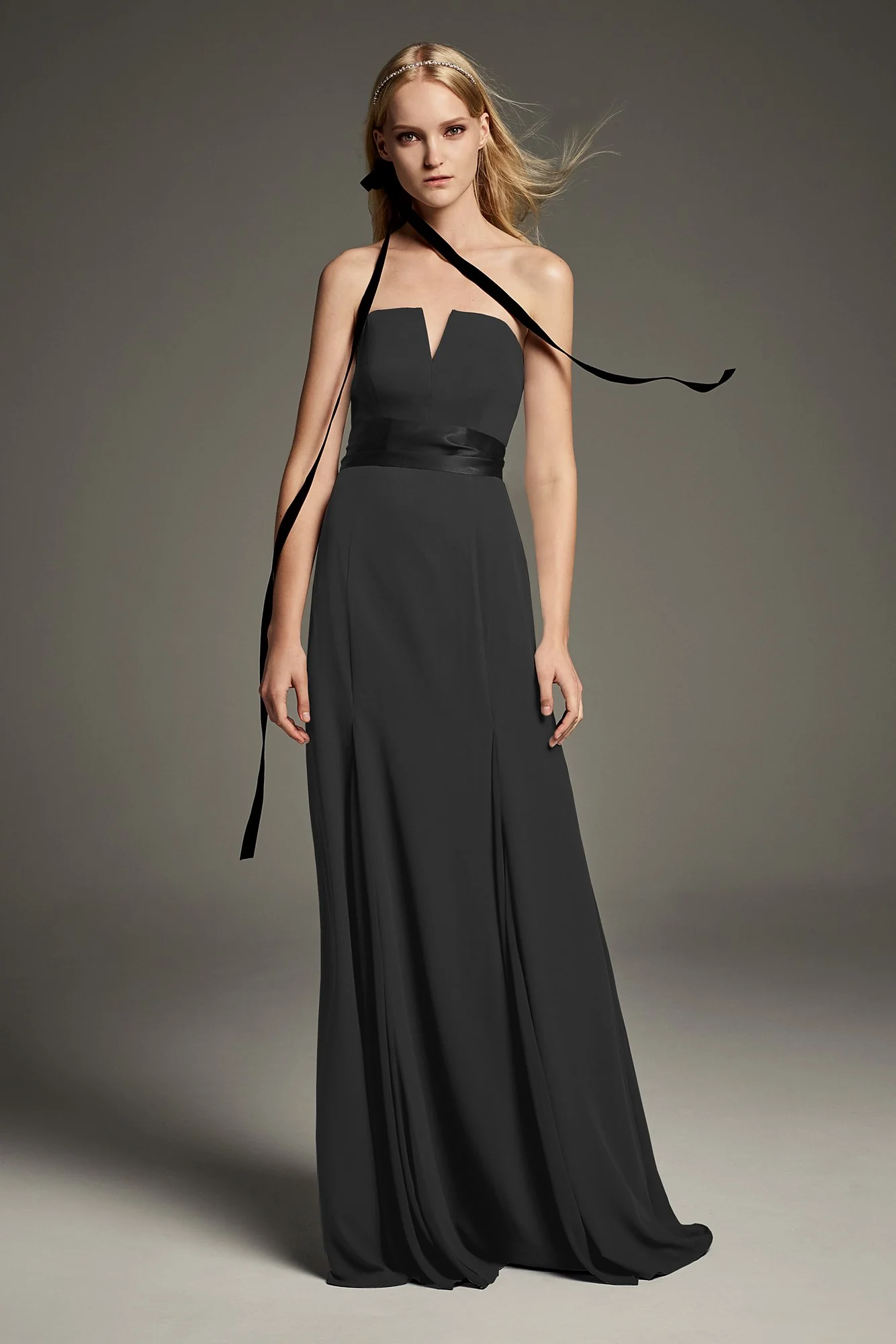 V-Wire Crepe Mermaid Bridesmaid Dress