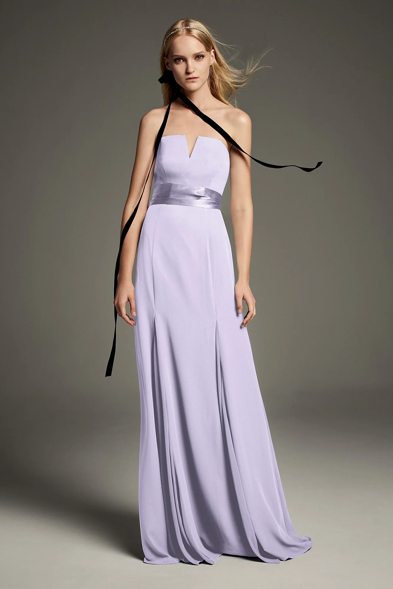 V-Wire Crepe Mermaid Bridesmaid Dress - Image 12