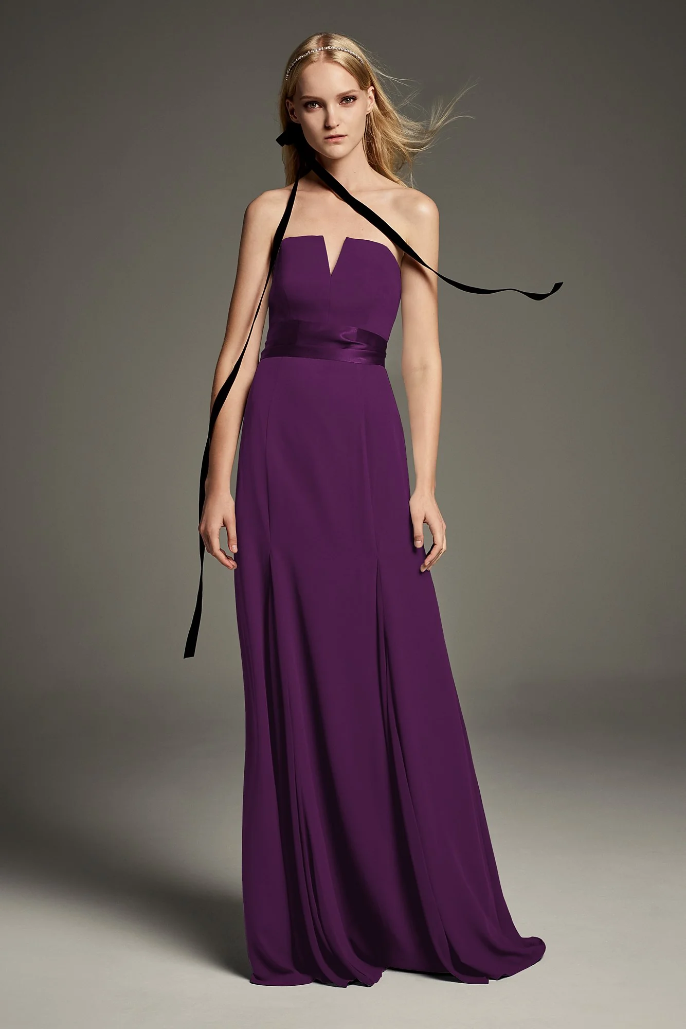 V-Wire Crepe Mermaid Bridesmaid Dress - Image 44