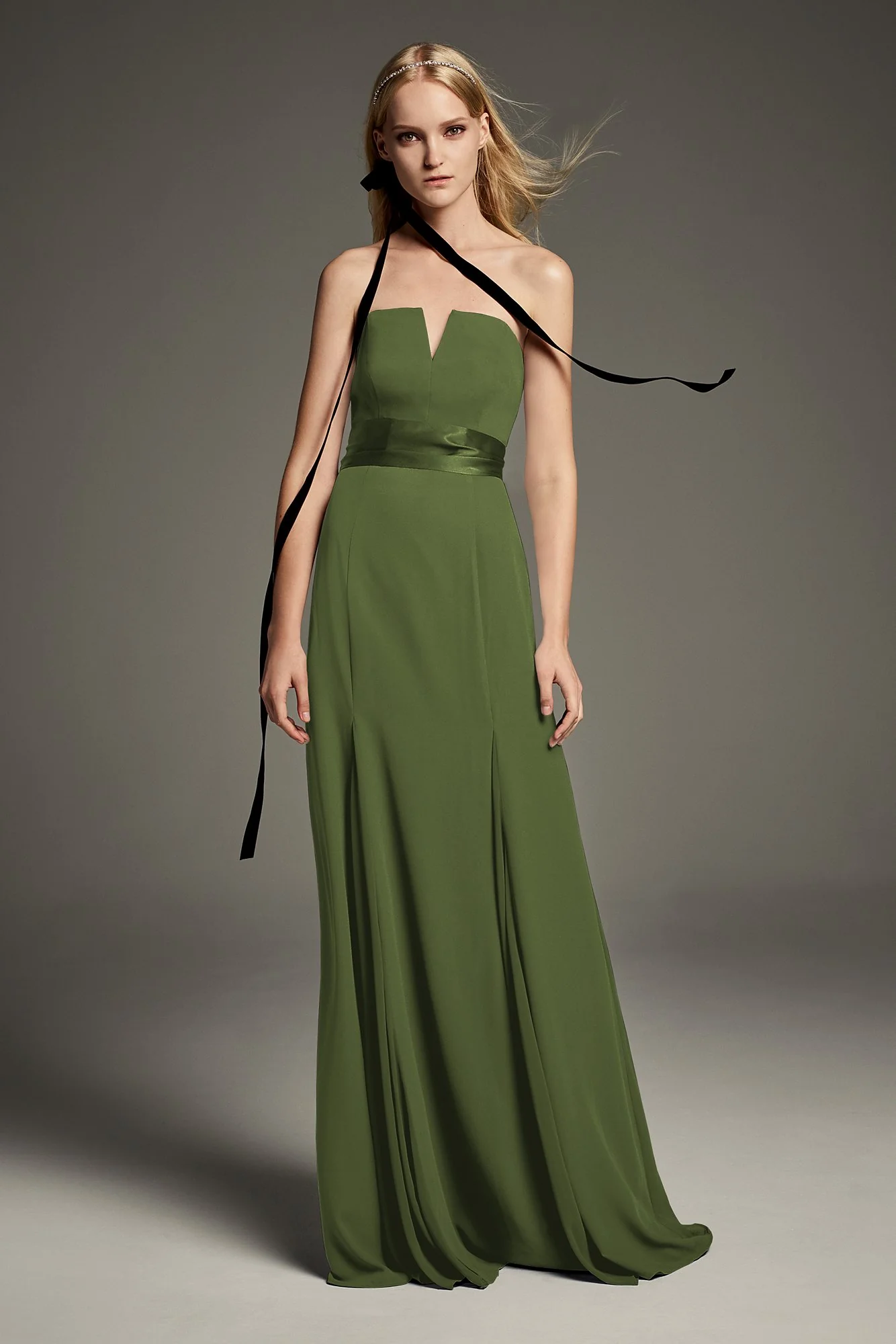 V-Wire Crepe Mermaid Bridesmaid Dress - Image 8