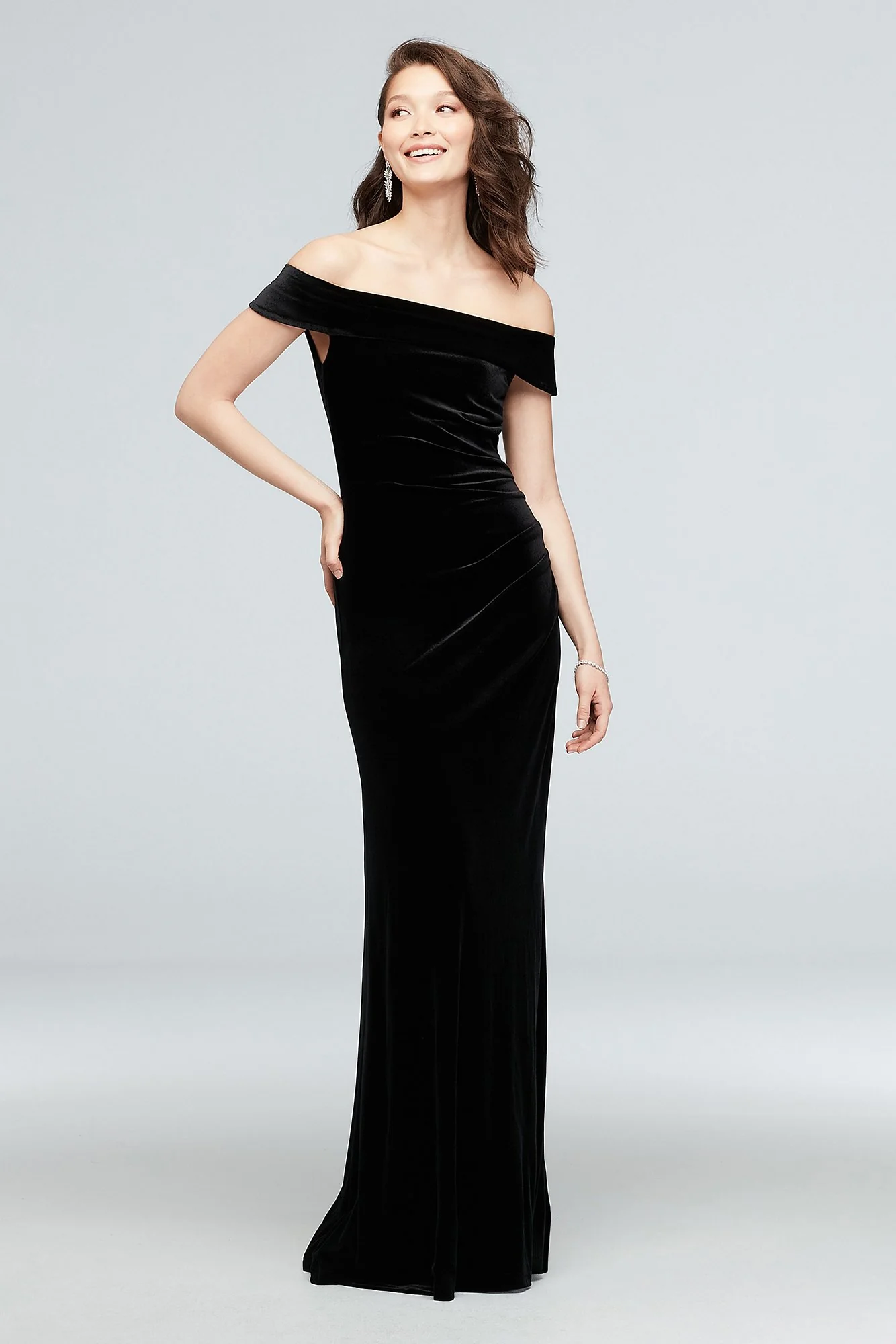Velvet Off-the-Shoulder Dress - Image 2