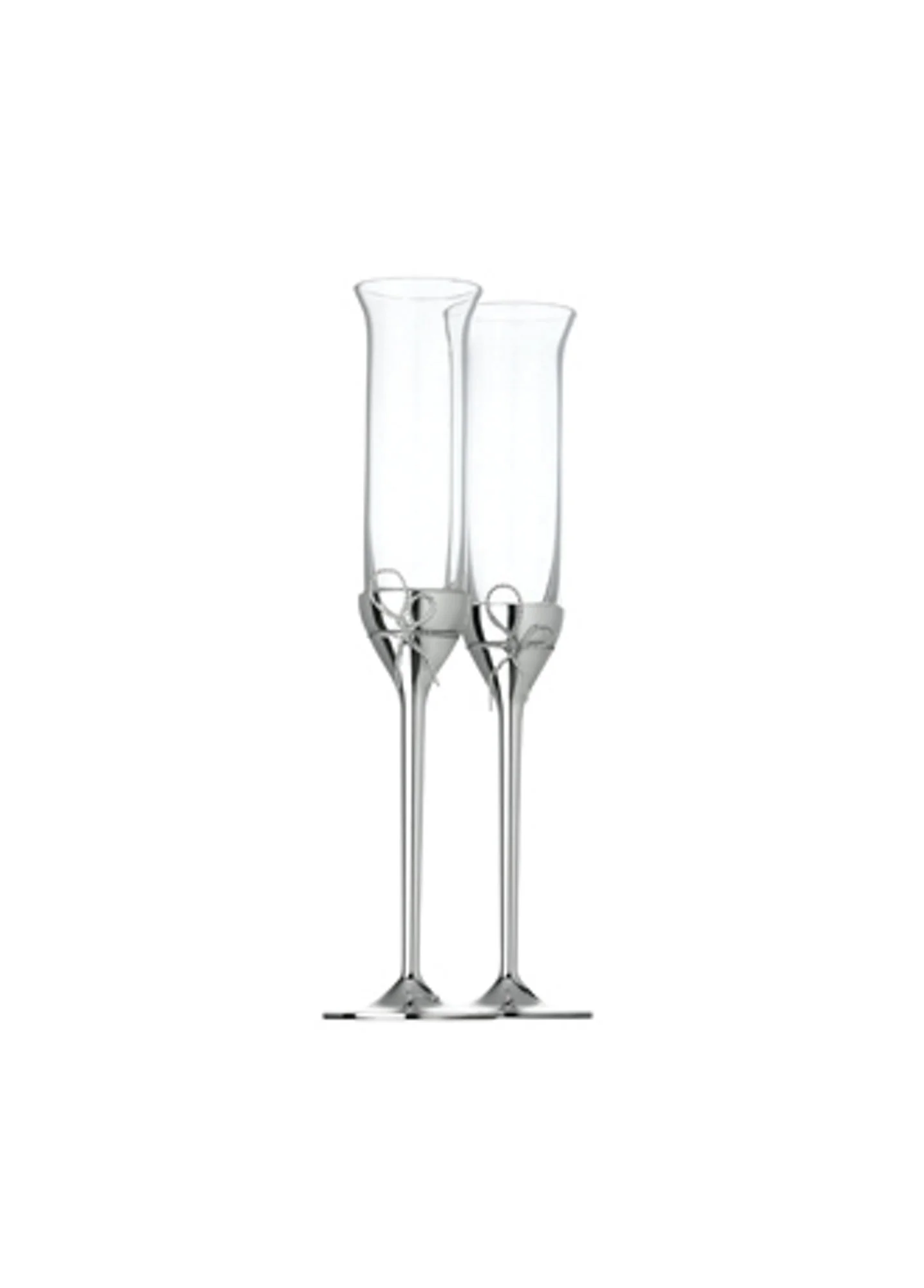 Vera Wang Silverplate Love Knot Toasting Flute Set - Image 2
