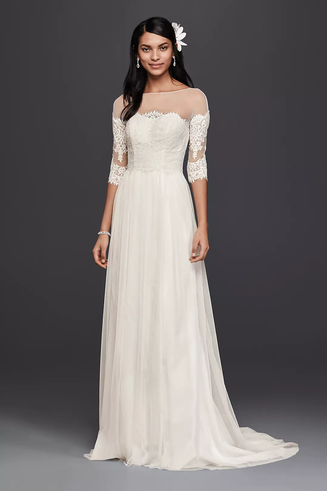 Wedding Dress with Lace Sleeves - Image 16