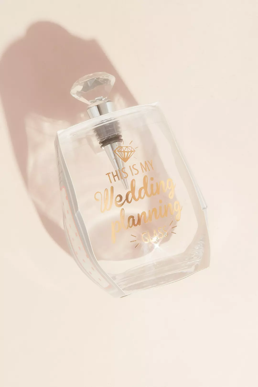 Wedding Planning Glass with Diamond Bottle Stopper - Image 2