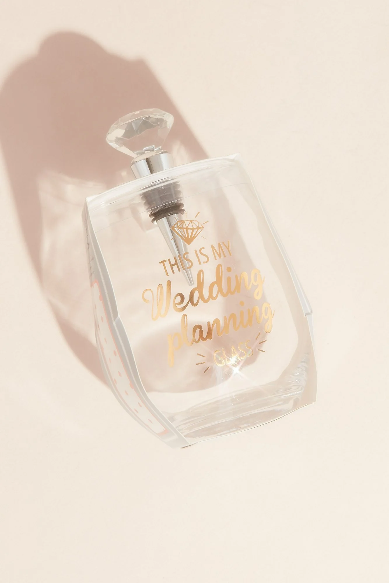 Wedding Planning Glass with Diamond Bottle Stopper - Image 3