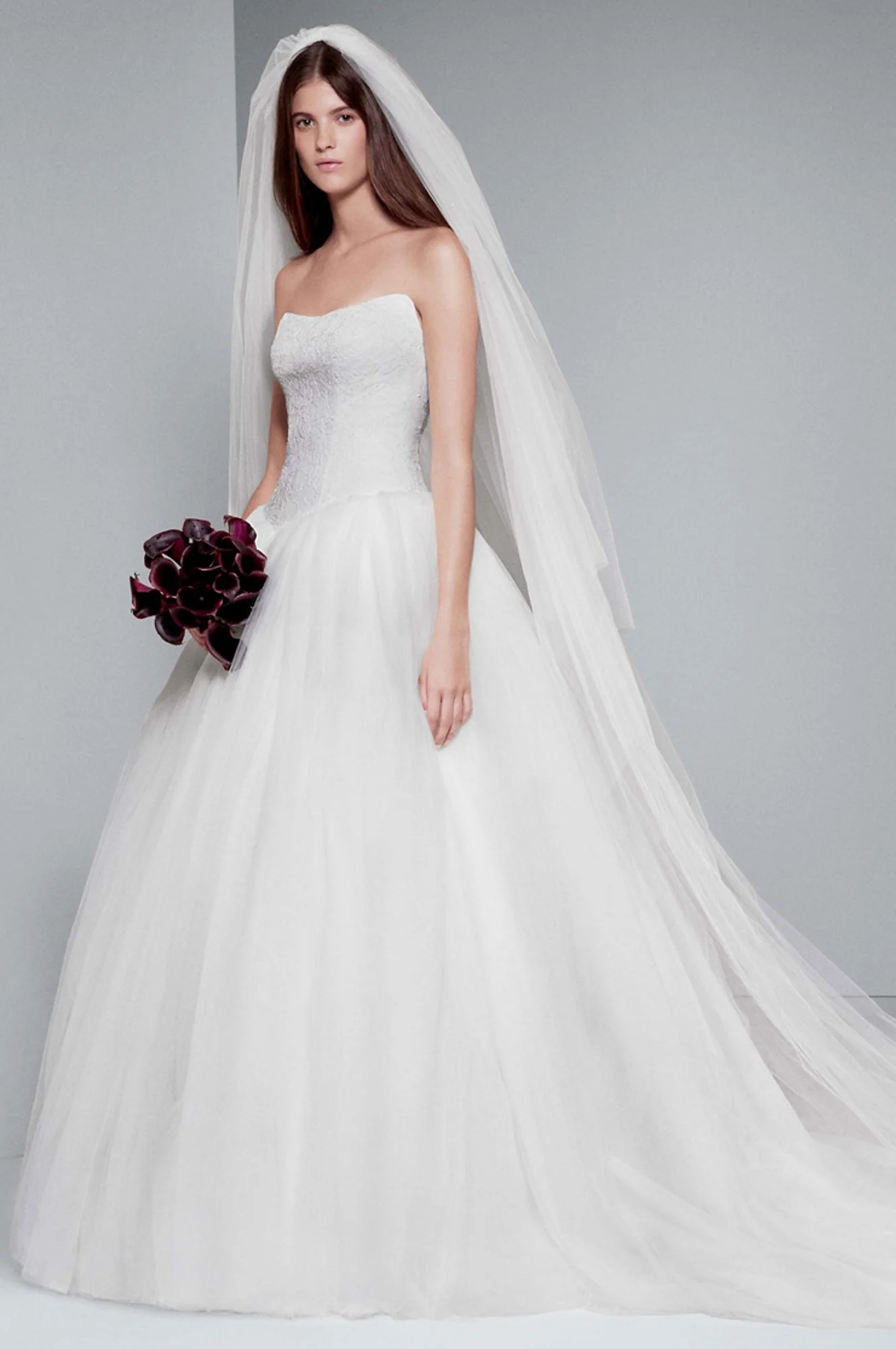 White by Vera Wang Chantilly Lace Ball Gown