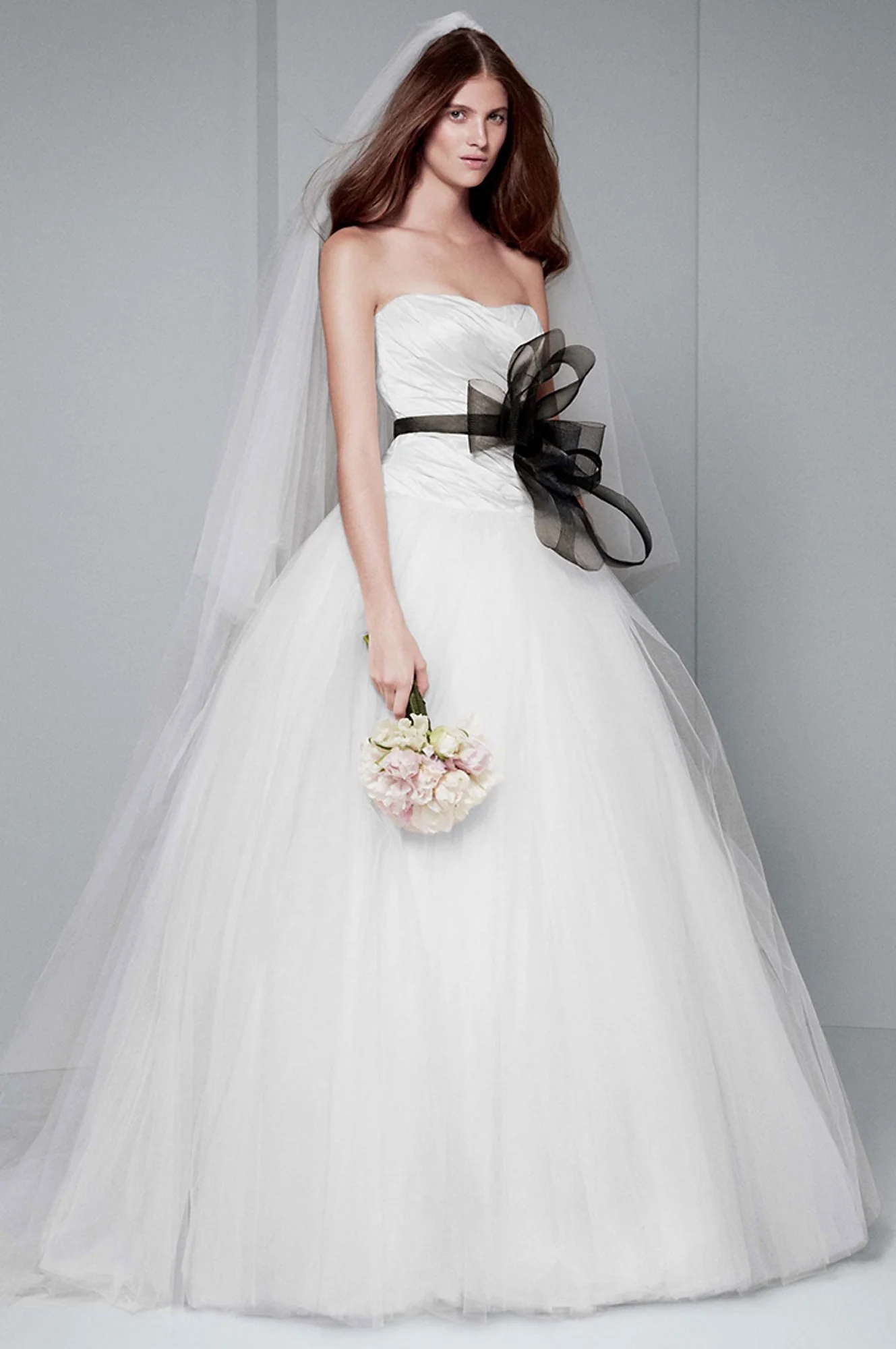White by Vera Wang Draped Taffeta Wedding Dress - Image 3