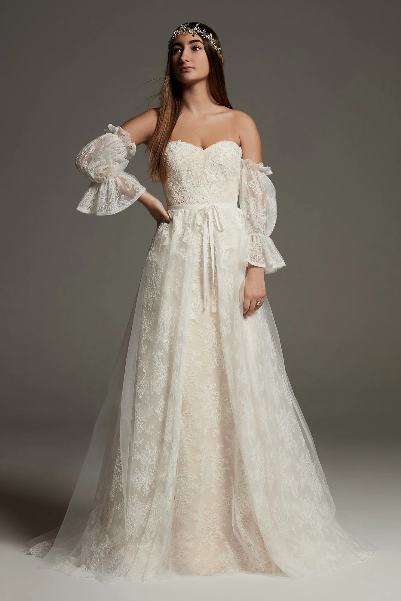White by Vera Wang Lace Overskirt Wedding Dress - Image 2