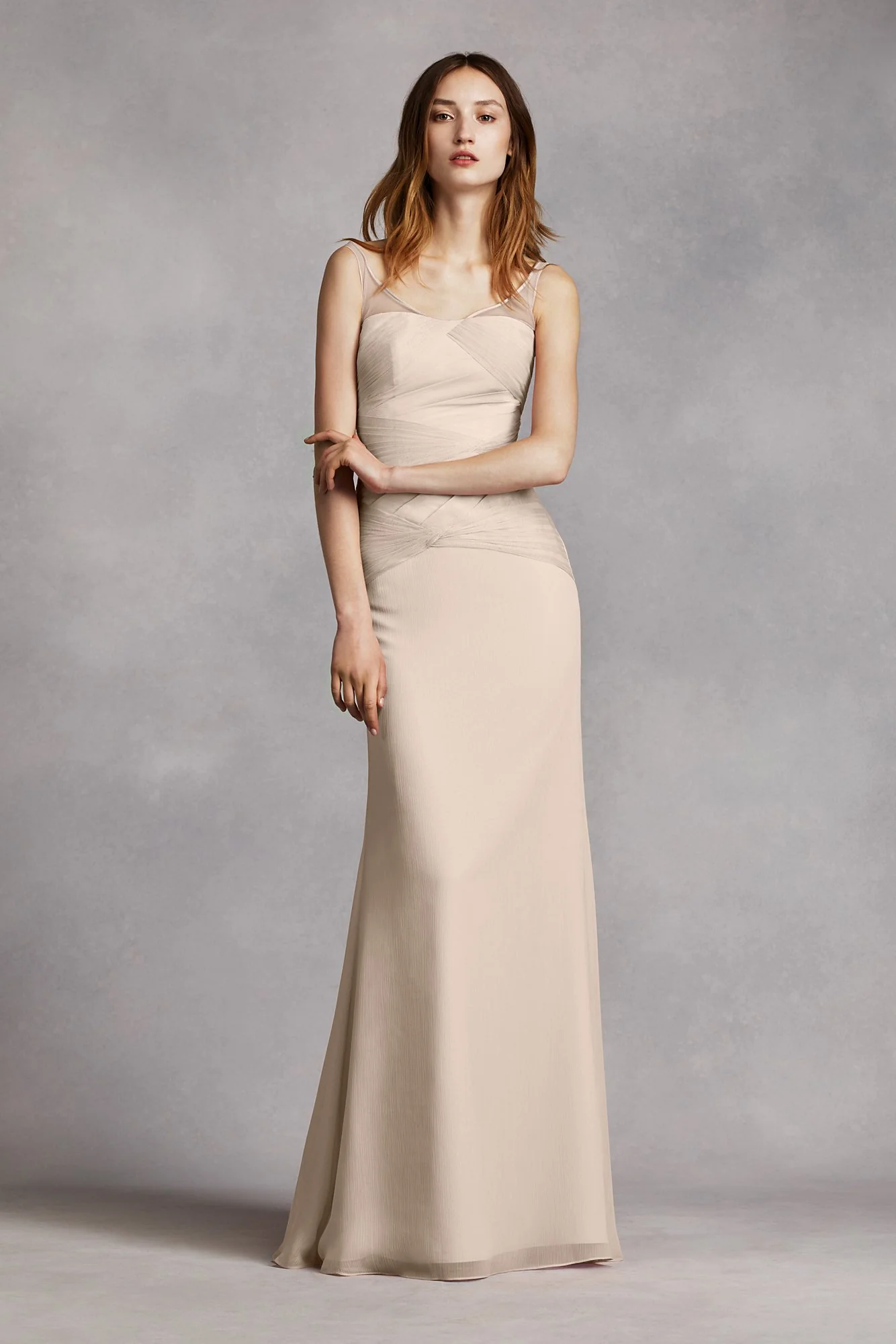 White by Vera Wang Long Chiffon Bridesmaid Dress - Image 10