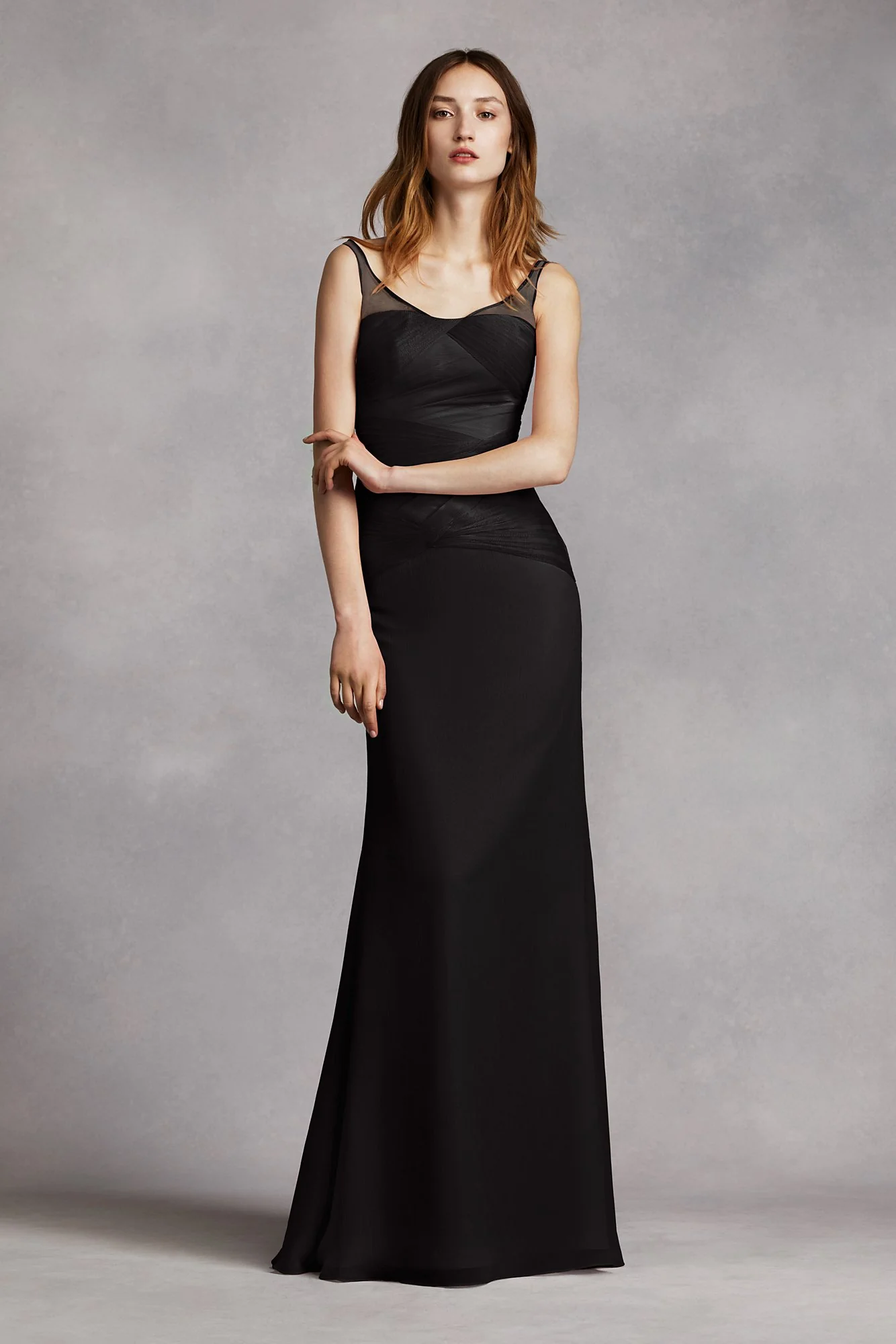 White by Vera Wang Long Chiffon Bridesmaid Dress - Image 13