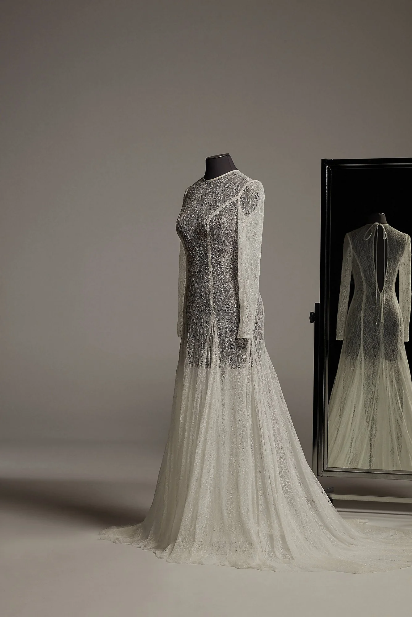 White by Vera Wang Long Sleeve Lace Overdress - Image 2