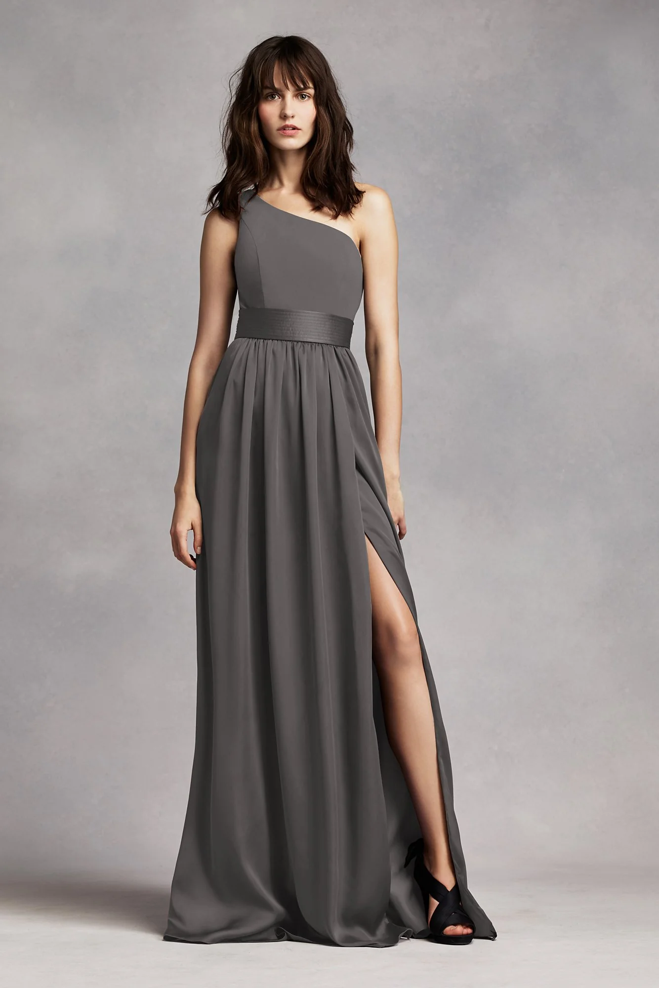 White by Vera Wang One-Shoulder Dress - Image 15