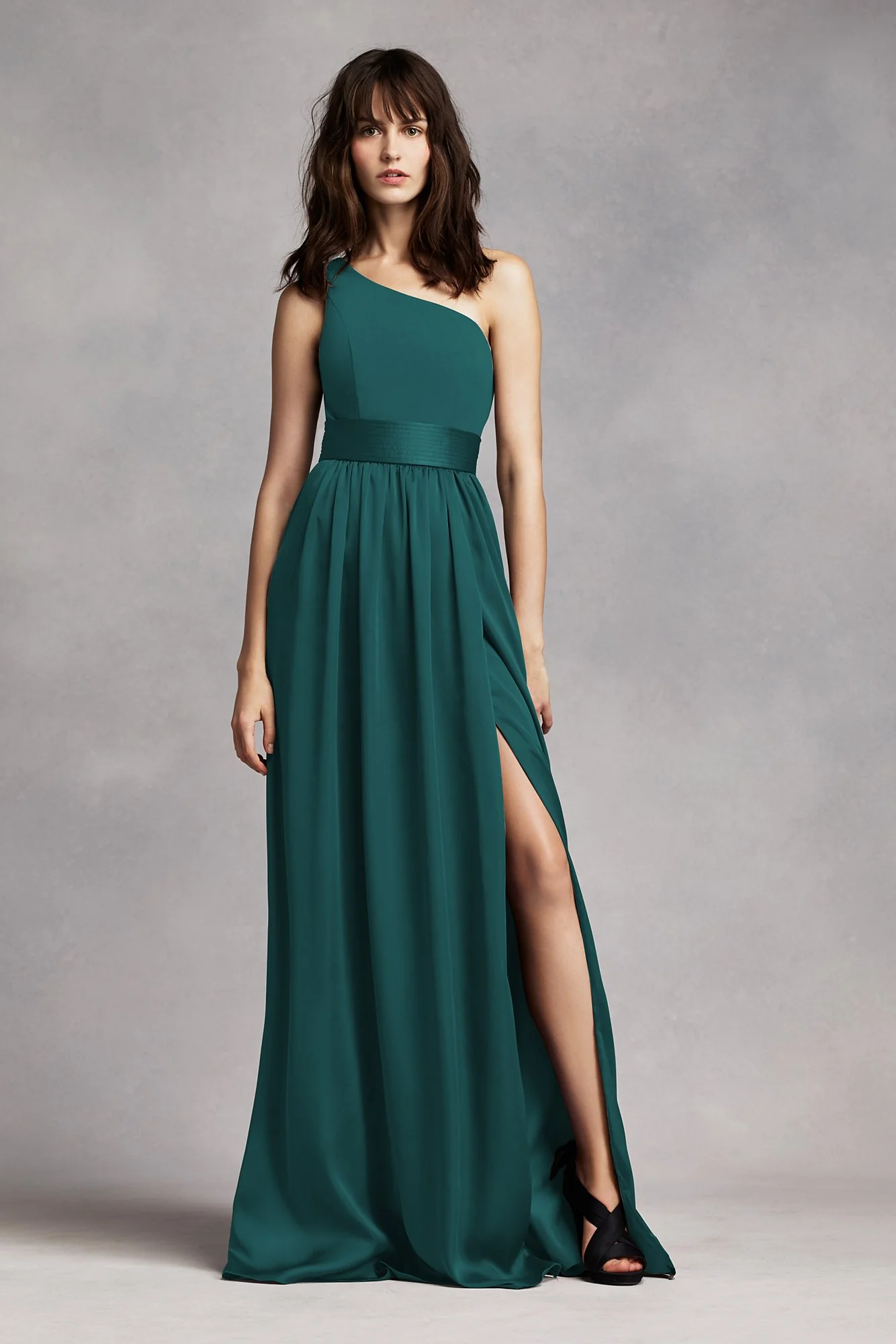 White by Vera Wang One-Shoulder Dress - Image 21
