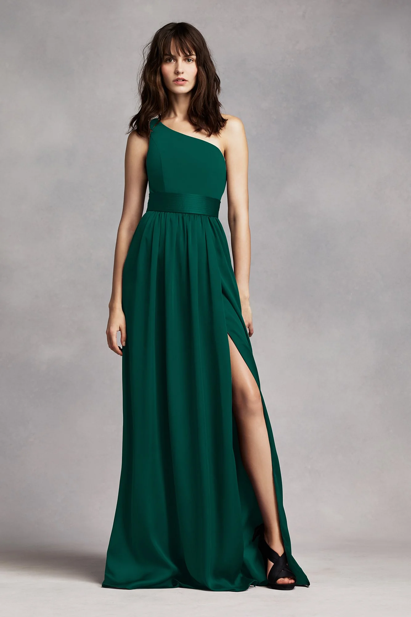 White by Vera Wang One-Shoulder Dress - Image 30