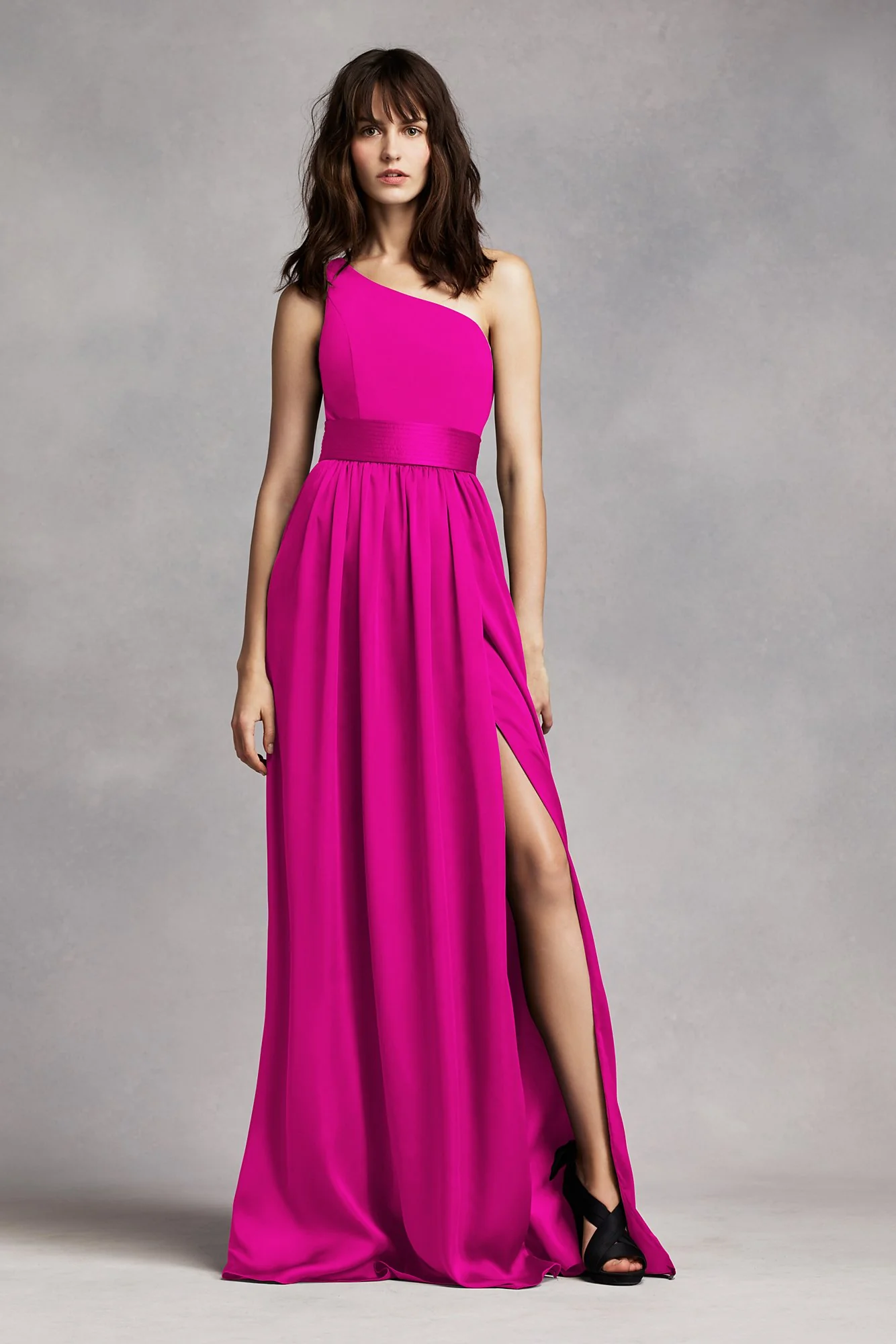 White by Vera Wang One-Shoulder Dress - Image 40