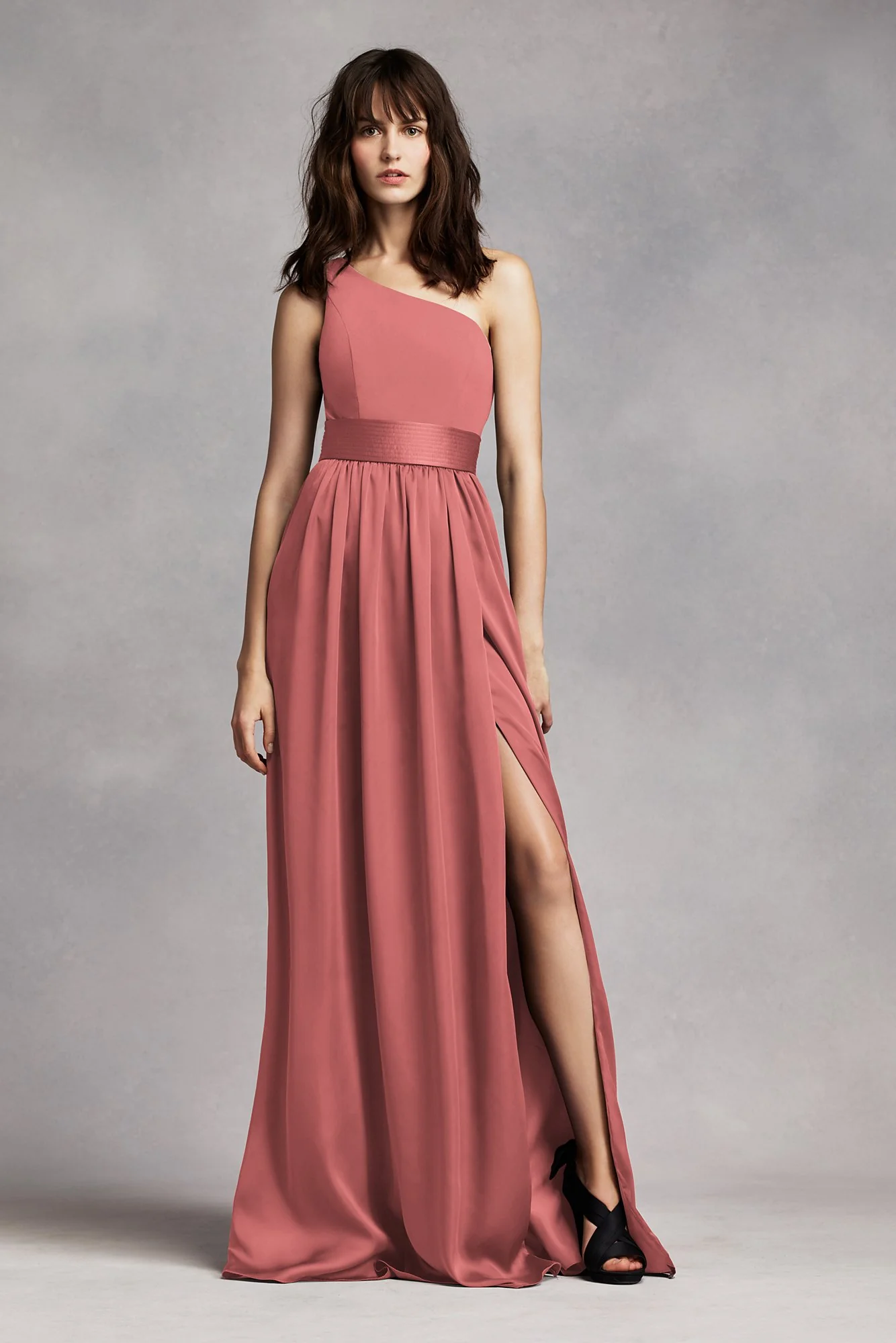 White by Vera Wang One-Shoulder Dress - Image 44