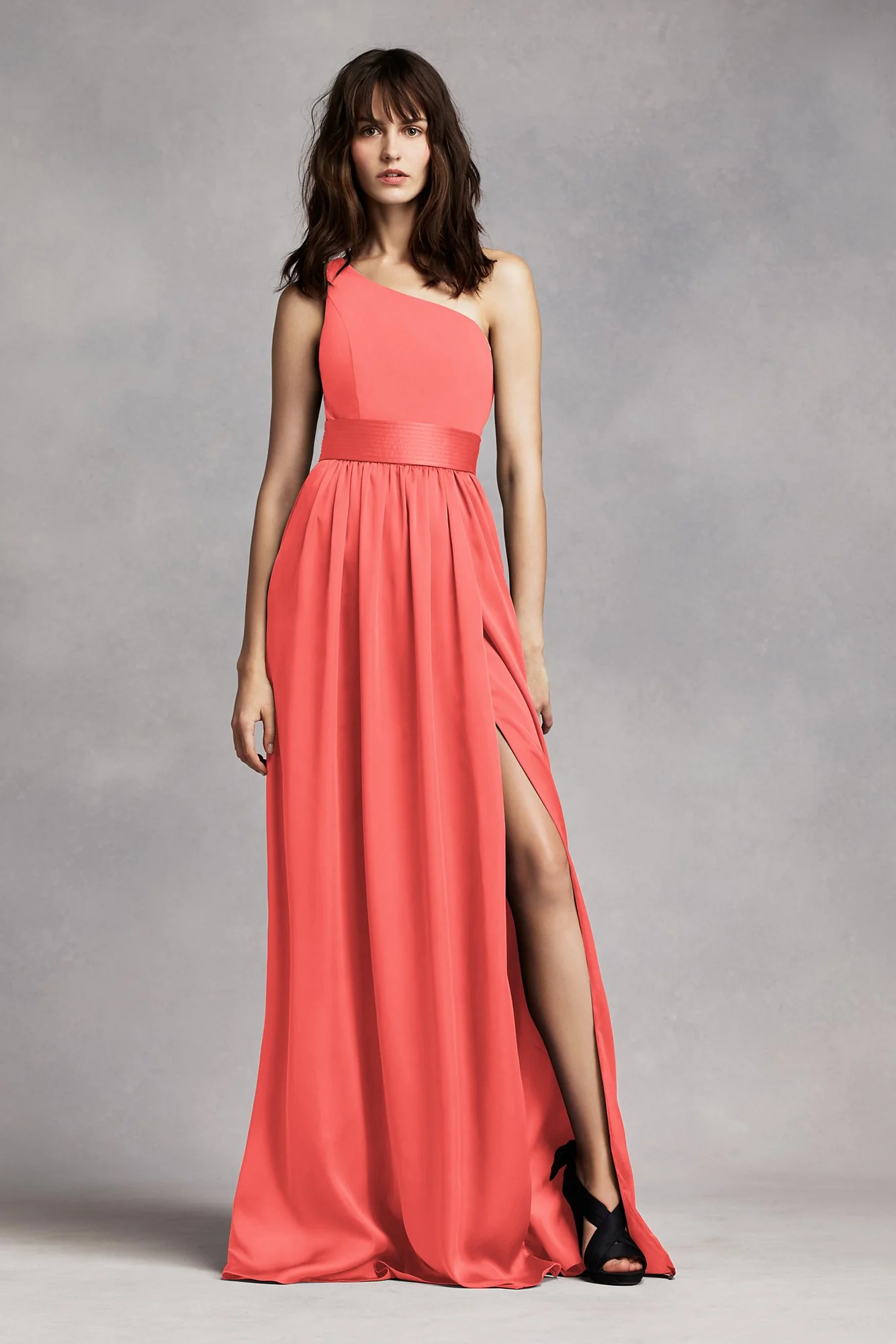 White by Vera Wang One-Shoulder Dress - Image 45