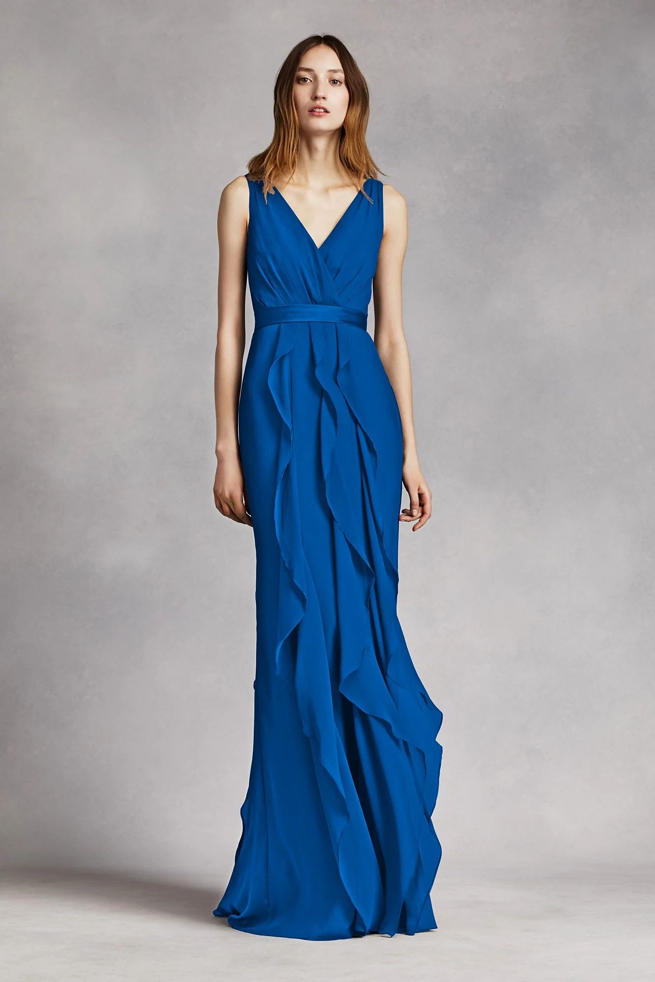 White by Vera Wang Ruffled Surplice Bodice Dress - Image 32