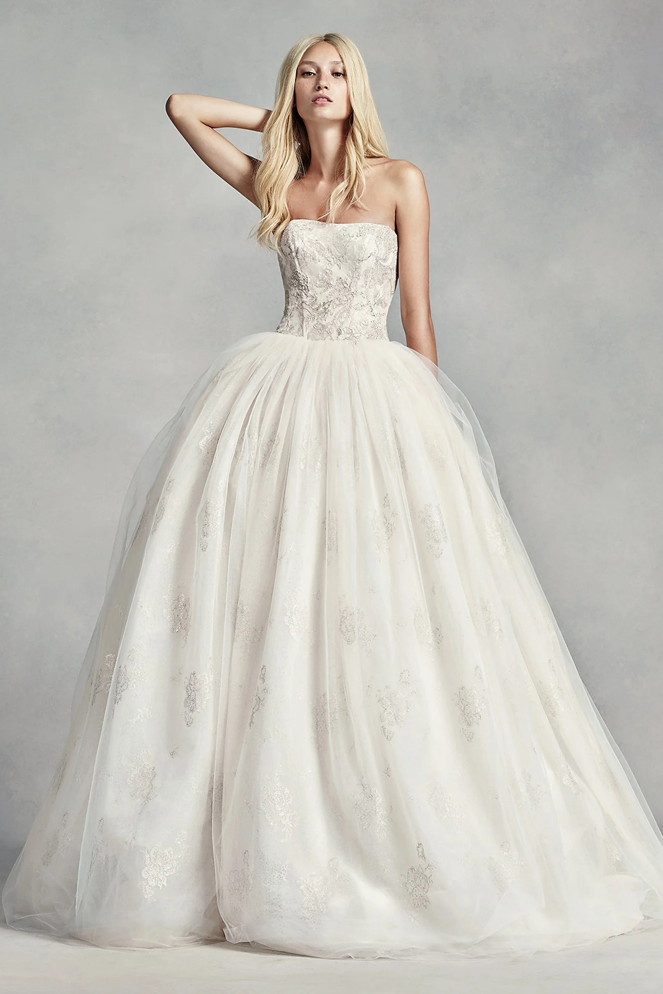 White by Vera Wang Tulle Beaded Lace Wedding Dress