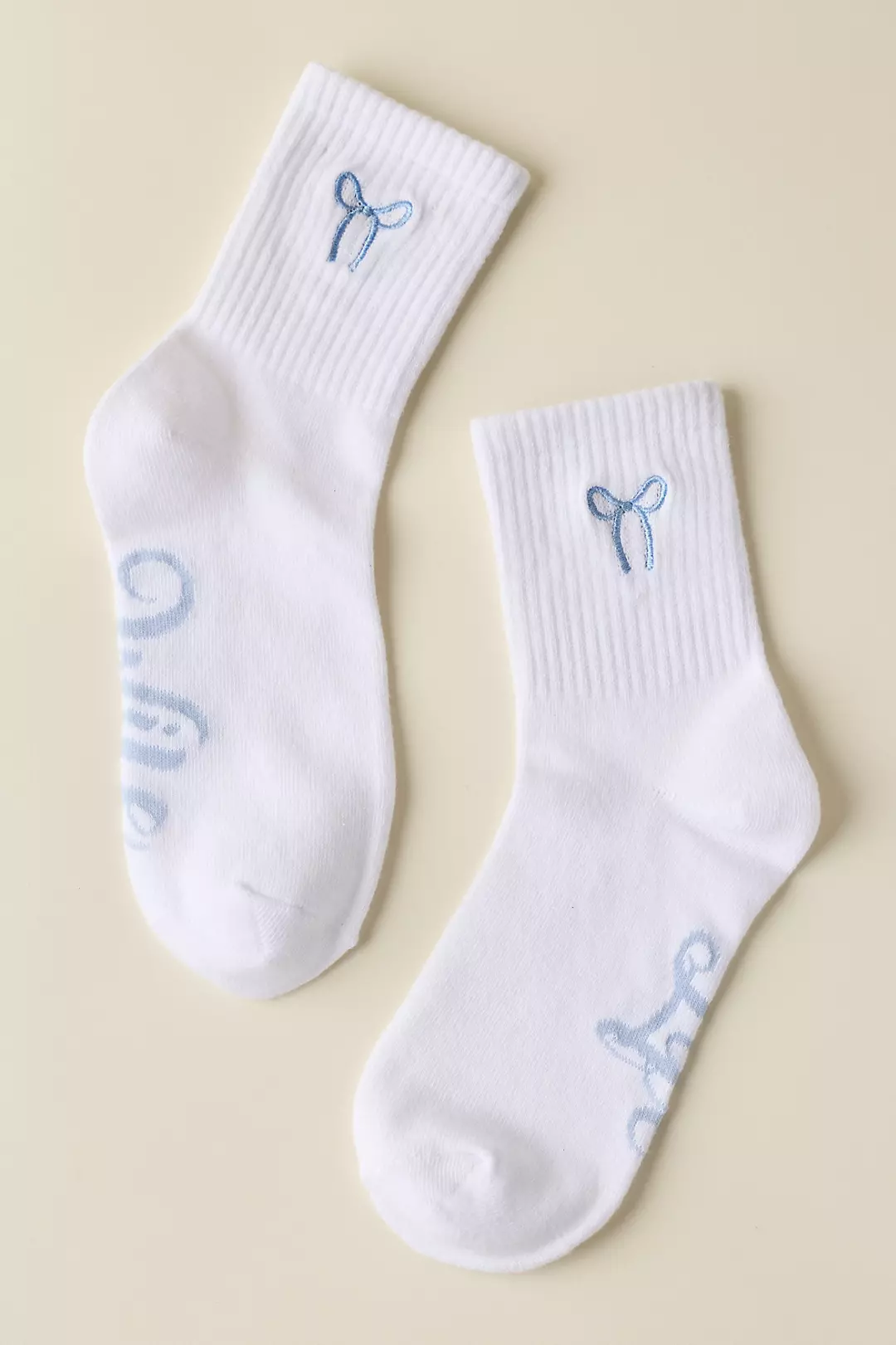 Wife Life Embroidered Bow Crew Socks - Image 2