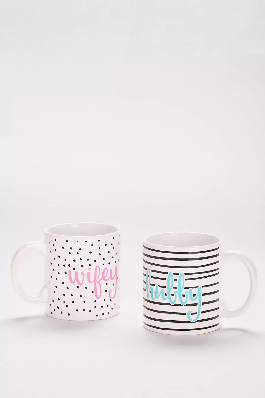 Wifey and Hubby Patterned Mug Set
