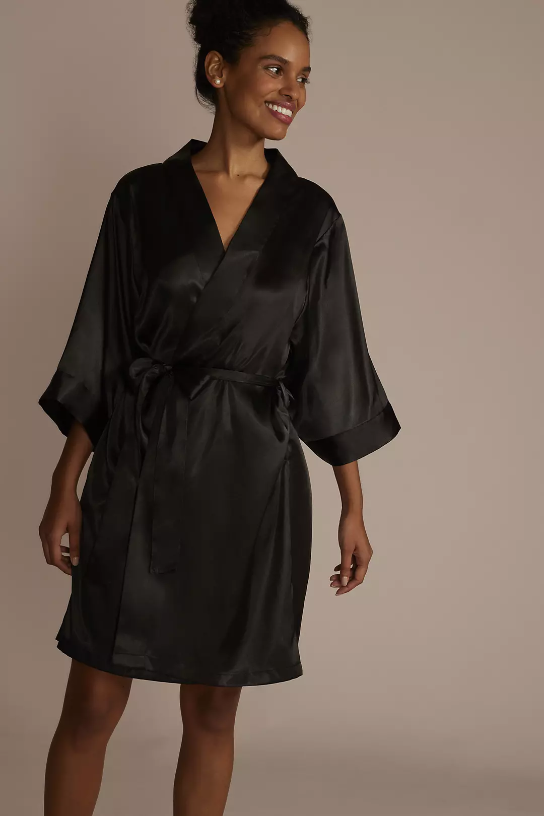 Wrap Tie Satin Robe - Image 7