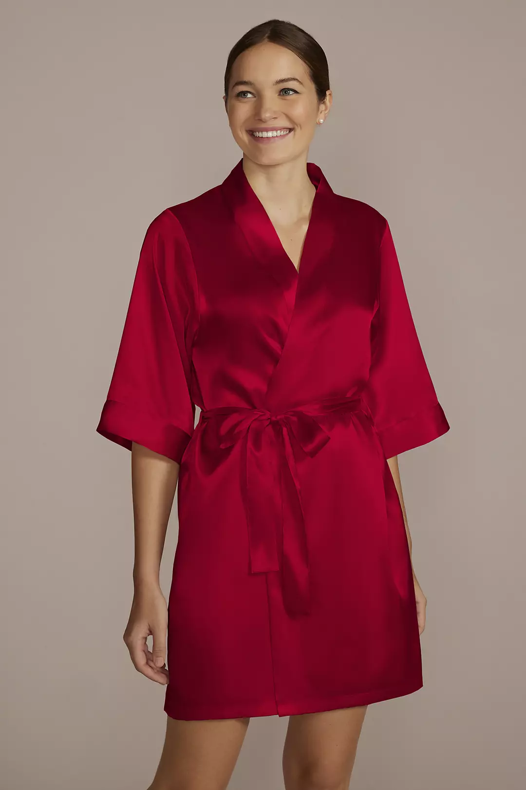 Wrap Tie Satin Robe - Image 9
