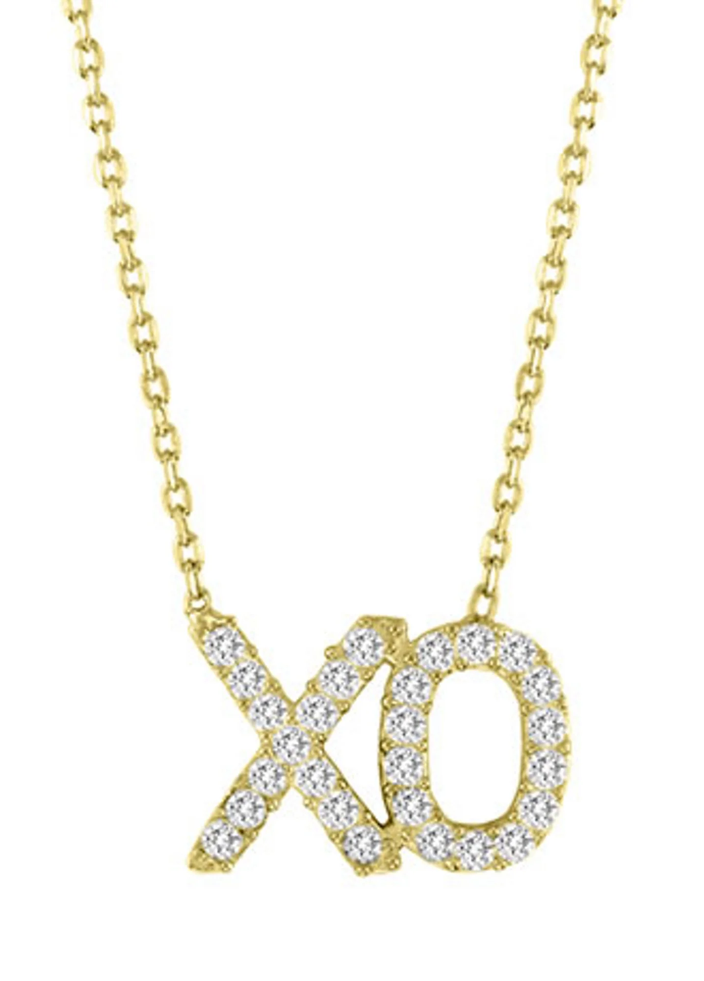 XO Script CZ Pendant Necklace - Image 2